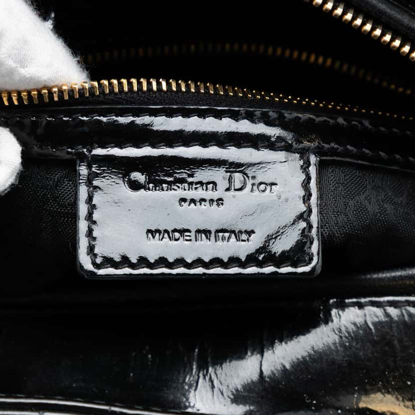 Dior Large Patent Cannage Lady Dior Black Leather Very good condition - Box View