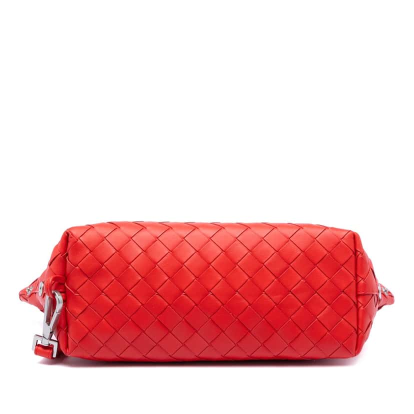Bottega Veneta Nappa Intrecciato Wristlet Pouch Red Leather Very good condition - Inside View