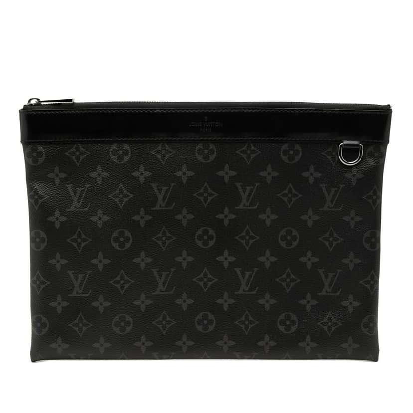 Louis Vuitton Monogram Eclipse Discovery Pochette GM Black Very good condition - Front View