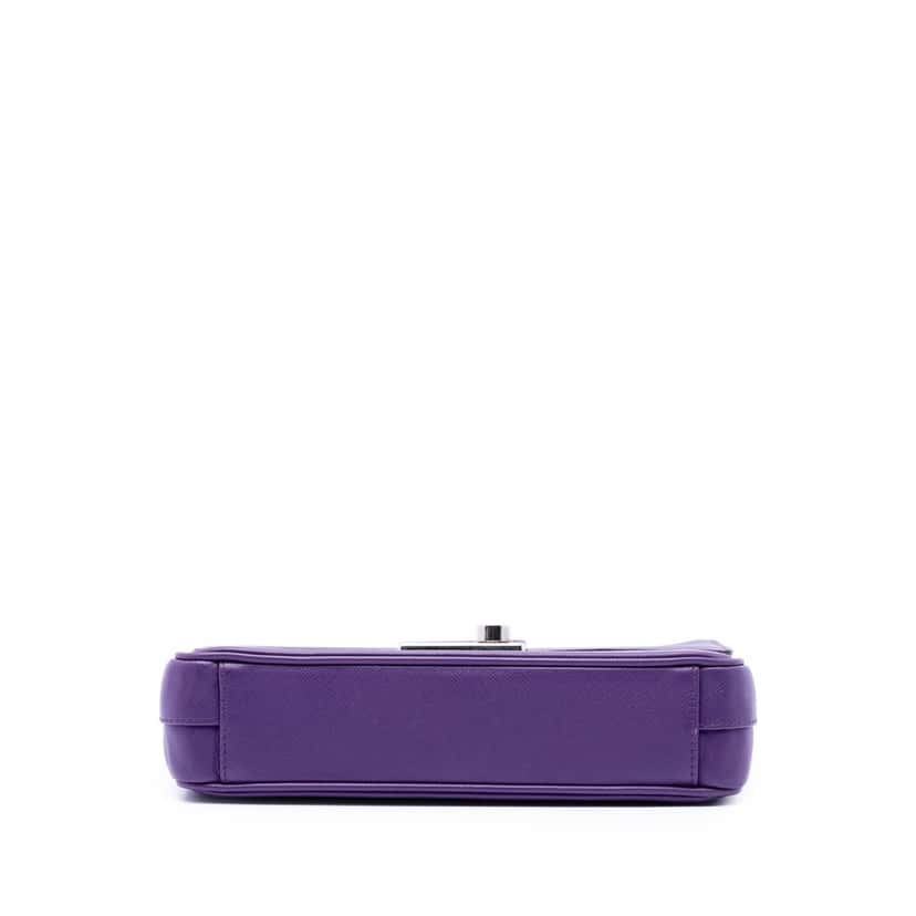 Prada Saffiano Sound Lock Crossbody Purple Leather Very good condition - Inside View