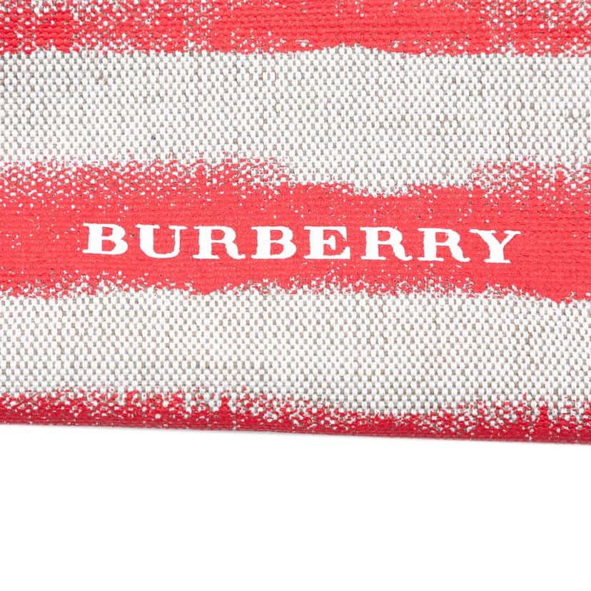 Burberry Canvas Striped Lauriston Tote Red Very good condition - Box View