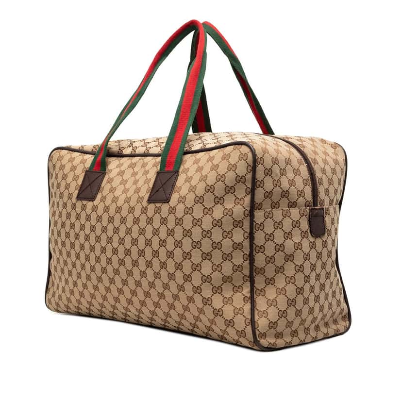 Gucci GG Canvas Web Travel Bag Beige Very good condition - Back View