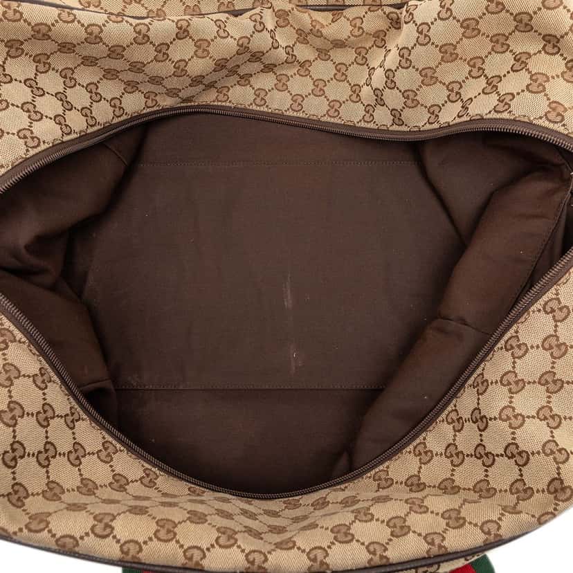 Gucci GG Canvas Web Travel Bag Beige Very good condition - Model View