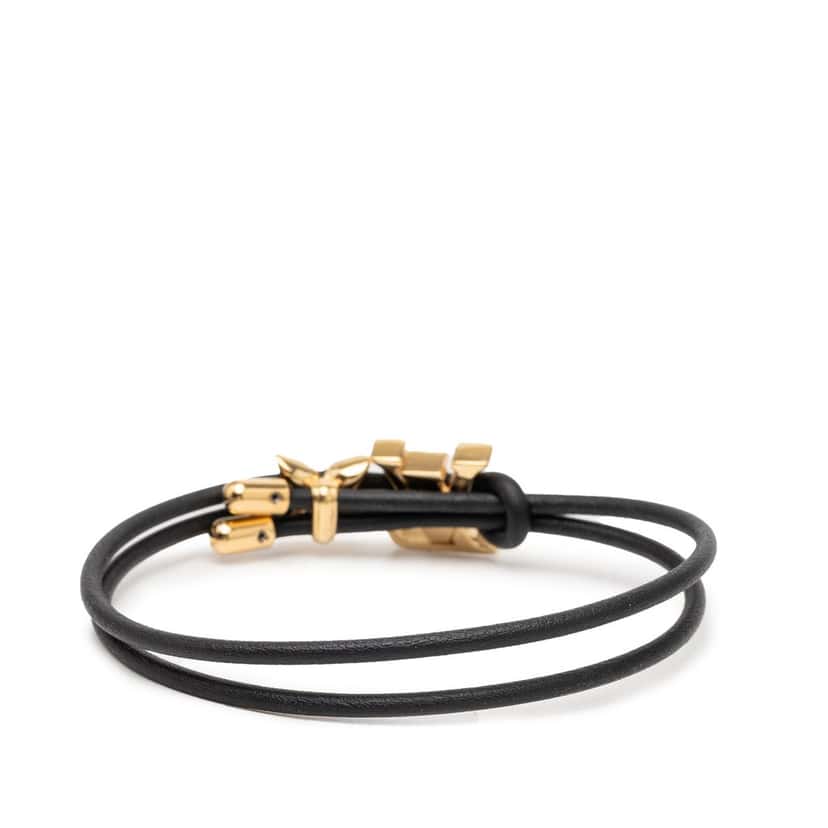 Louis Vuitton Leather LV Bloom Bracelet Black Leather Very good condition - Inside View