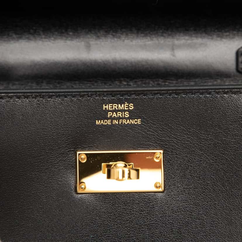 Hermès Box Calf Kelly To Go Wallet Black Leather Very good condition - Box View