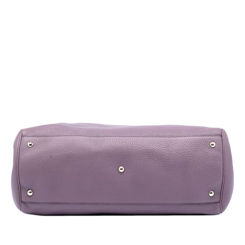 Gucci Large Calfskin Bamboo Shopper Satchel Purple Leather Very good condition - Inside View