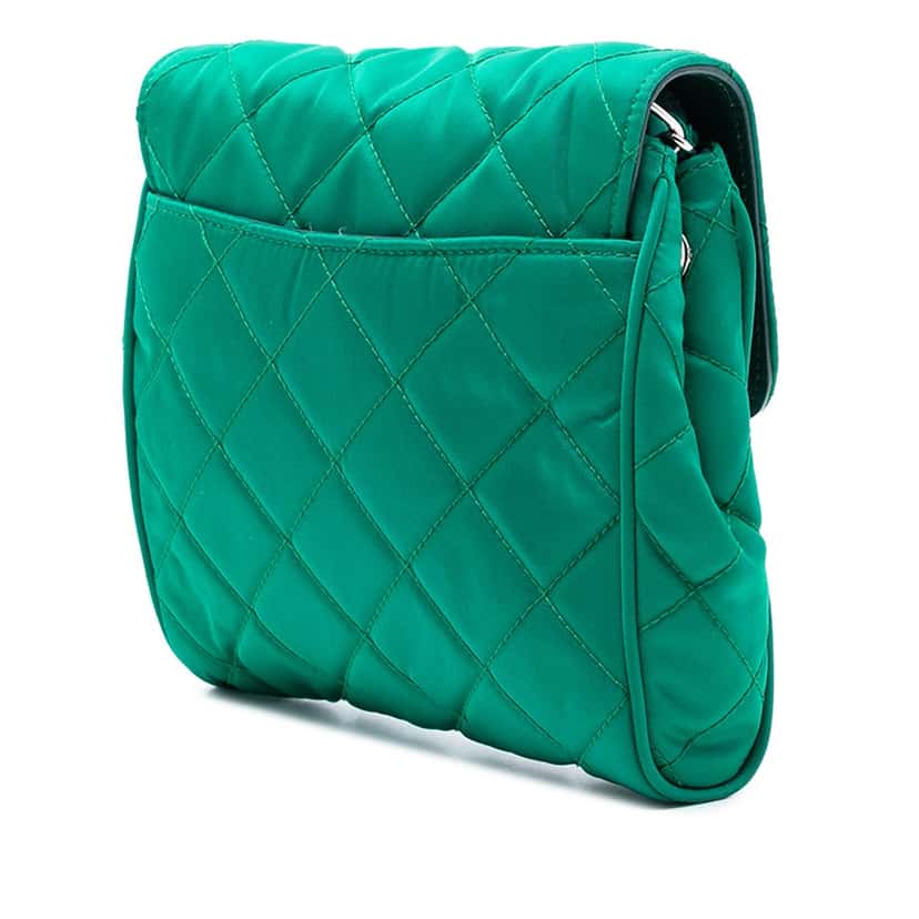 Prada Impuntu Tessuto Chain Crossbody Green Very good condition - Back View