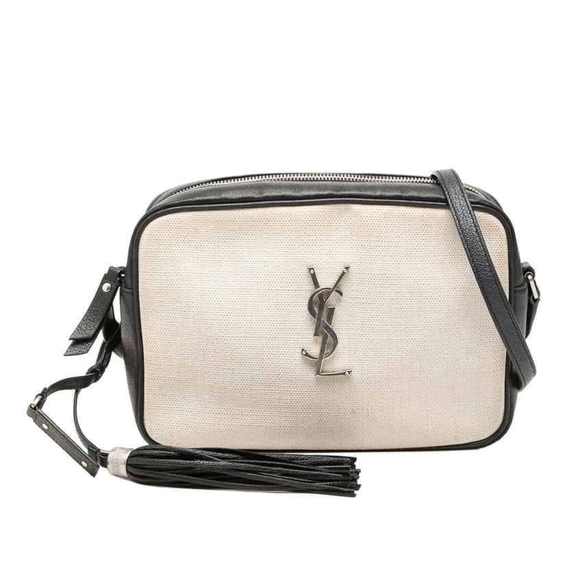 Saint Laurent Canvas Monogram Lou Camera Bag White Very good condition - Front View