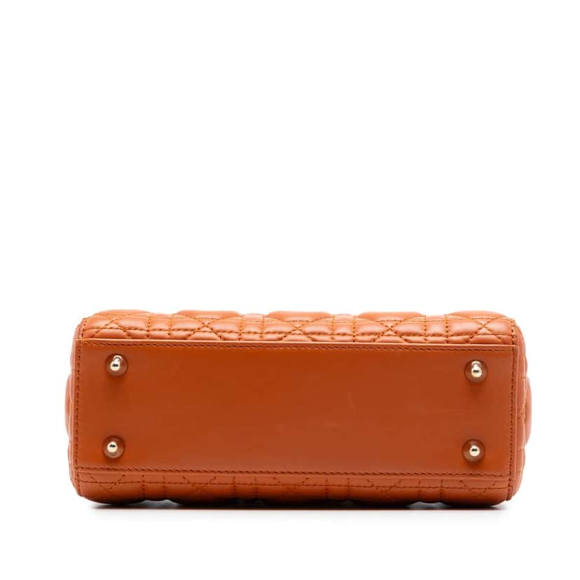 Dior Small Lambskin Cannage MyABCDior Lady Dior Orange Leather Very good condition - Inside View