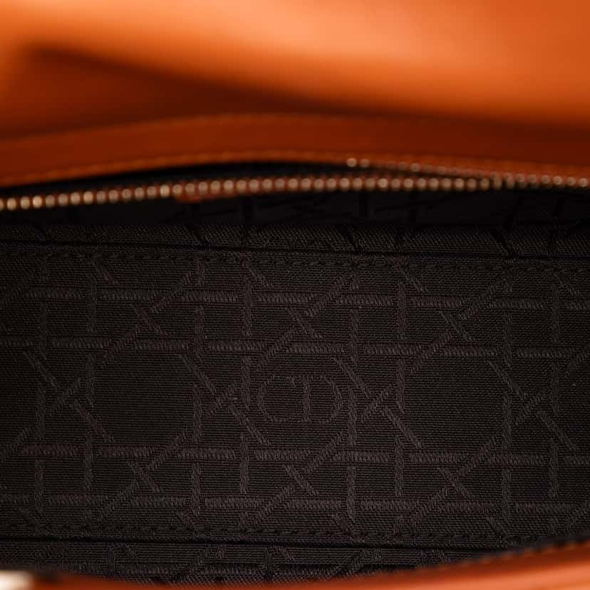 Dior Small Lambskin Cannage MyABCDior Lady Dior Orange Leather Very good condition - Model View