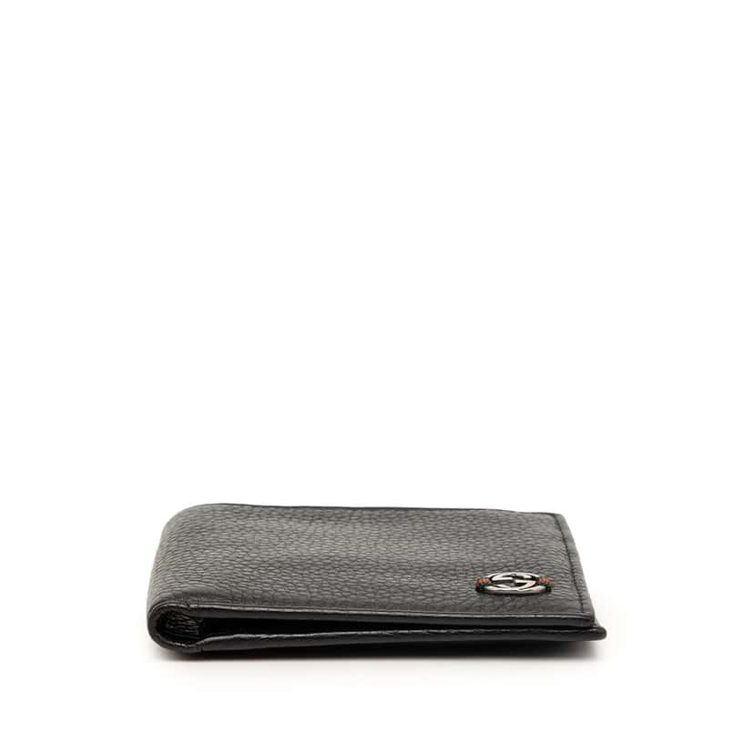 Gucci Calfskin Web Interlocking G Bifold Wallet Black Leather Very good condition - Inside View