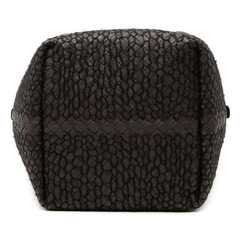 Bottega Veneta Nappa Intrecciato Stitched Metal Edge Cube Handbag Brown Leather Very good condition - Inside View