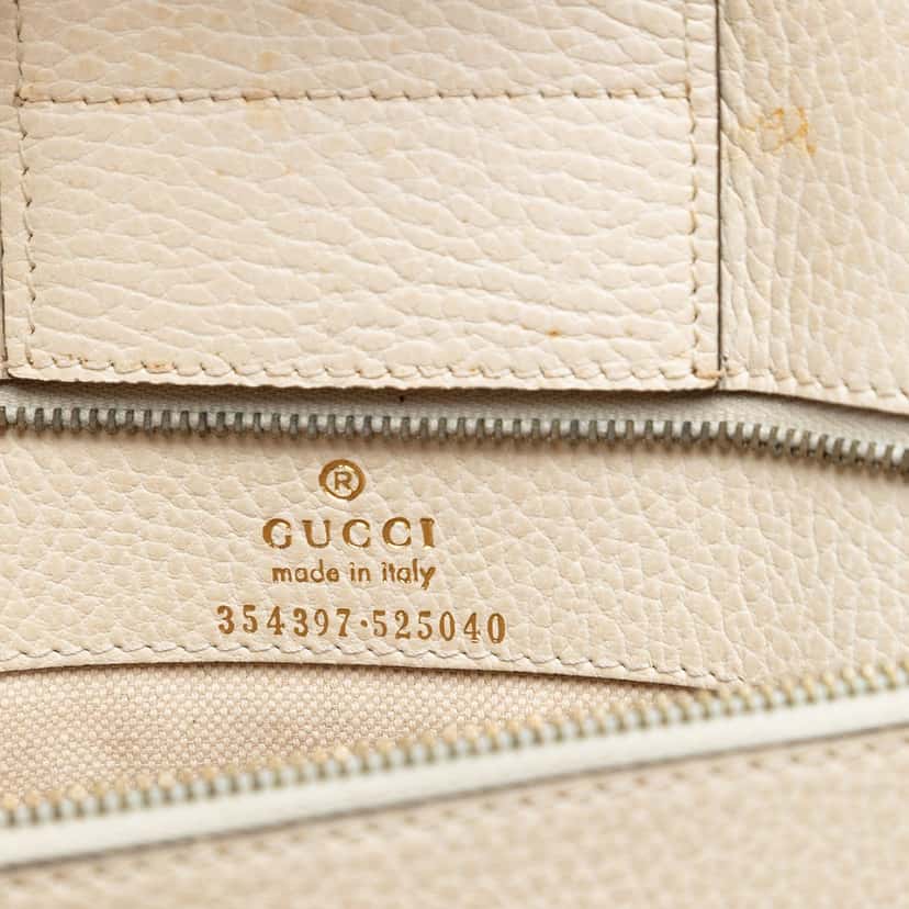 Gucci Medium Leather Swing Tote White Leather Very good condition - Box View