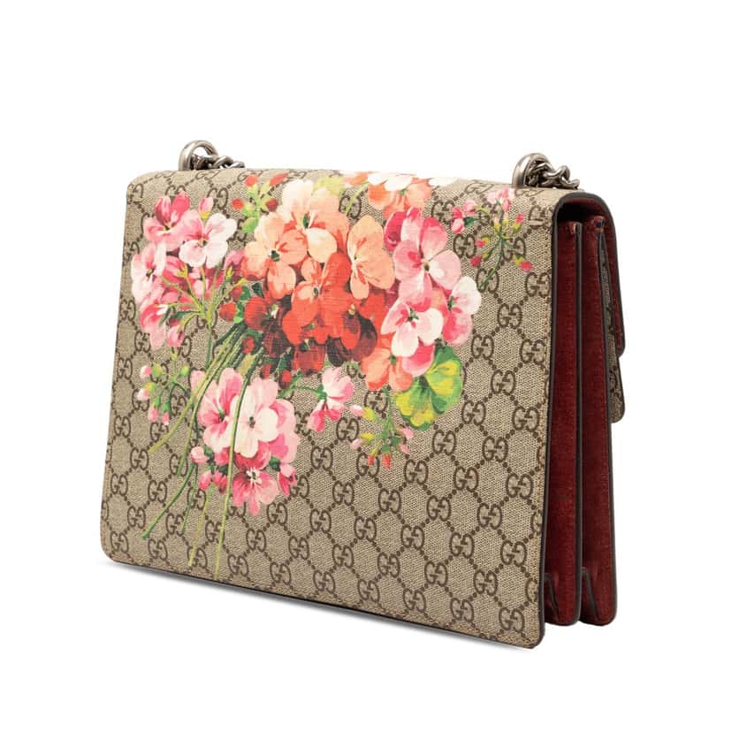 Gucci Medium GG Supreme Blooms Dionysus Shoulder Bag Beige Very good condition - Back View
