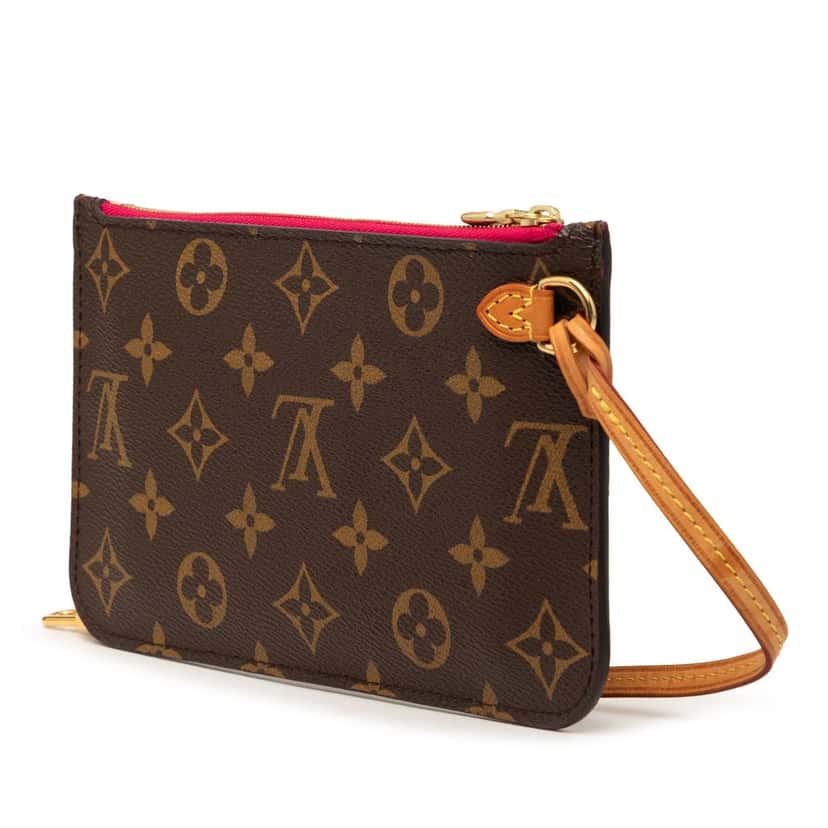 Louis Vuitton Monogram Neverfull Pochette PM Brown Very good condition - Back View