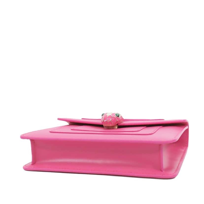 Bvlgari Small Leather Square Serpenti Forever Chain Crossbody Pink Leather Very good condition - Inside View