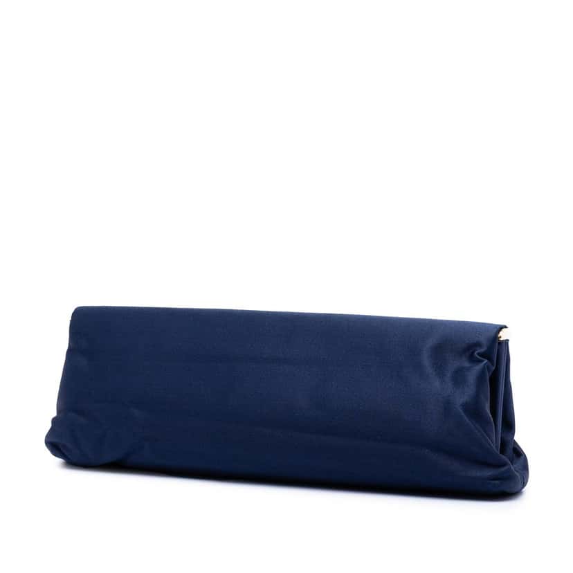 Prada Satin East West Frame Clutch Blue Very good condition - Back View