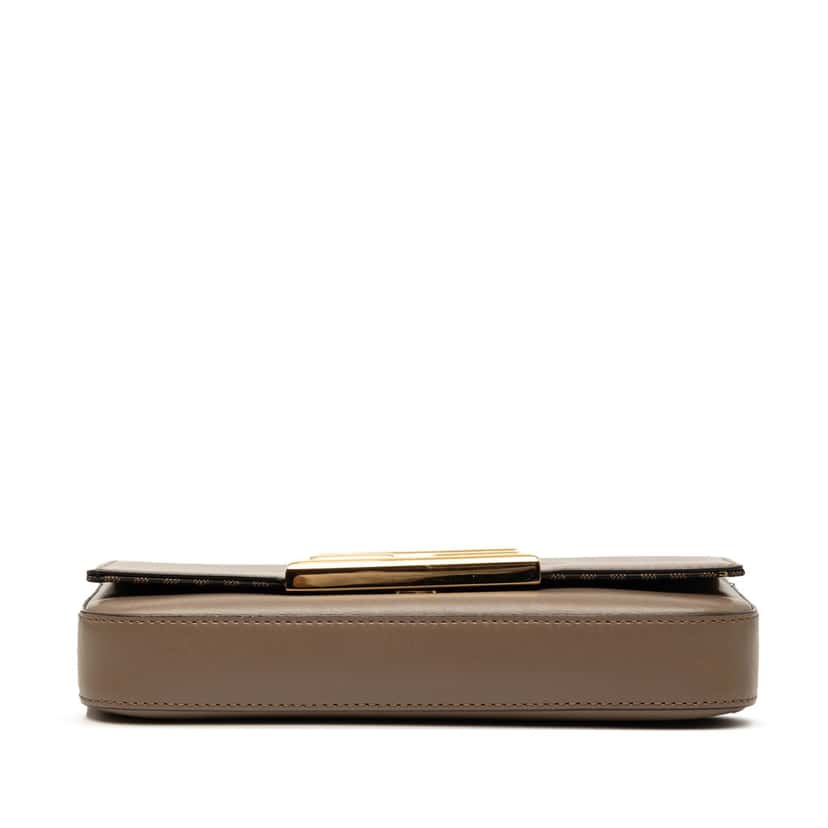 Fendi Smooth Calfskin Vitello Palmellato Wallet on Chain Brown Leather Very good condition - Inside View