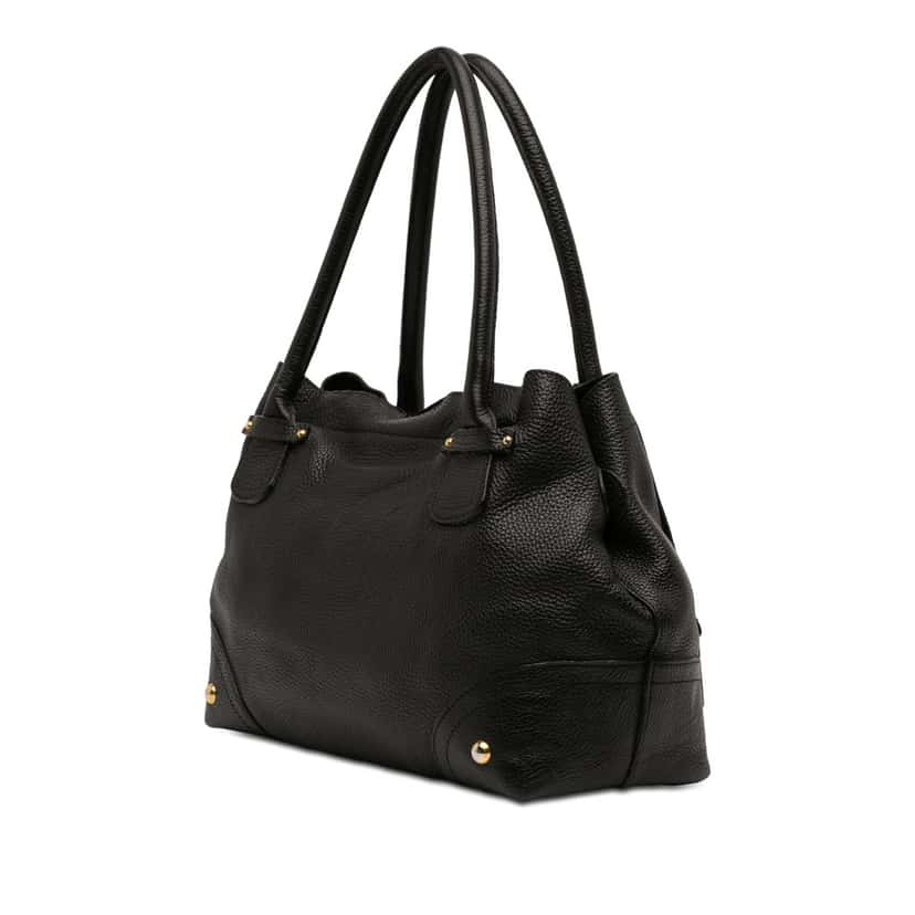 Dolce & Gabbana Pebbled Leather D Ring Tote Black Leather Very good condition - Back View
