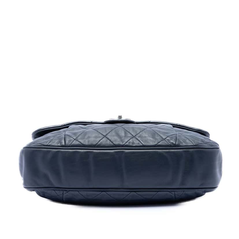 Chanel Quilted Calfskin Coco Pleats Flap Blue Leather Very good condition - Inside View