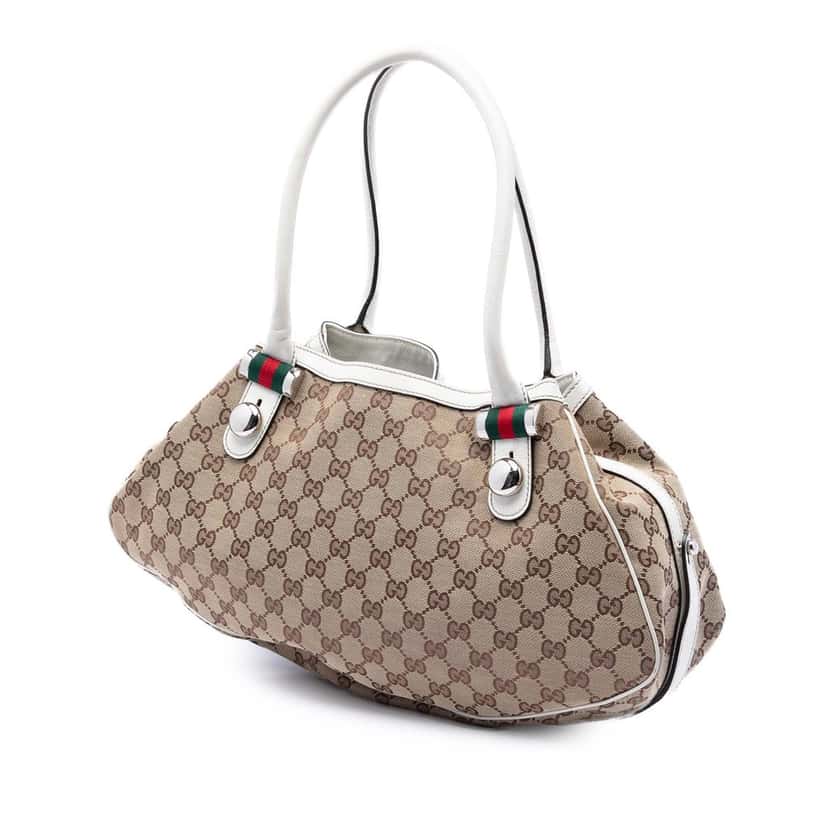 Gucci GG Canvas Web Match Ball Tote Beige Very good condition - Back View