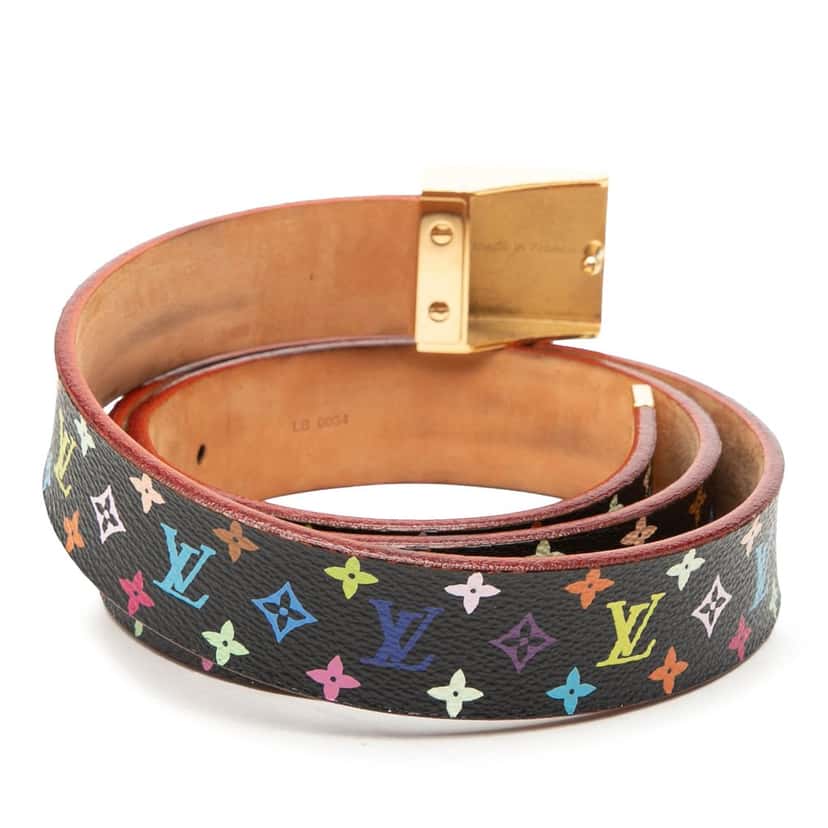 Louis Vuitton Monogram Multicolore Ceinture Belt Black Very good condition - Inside View