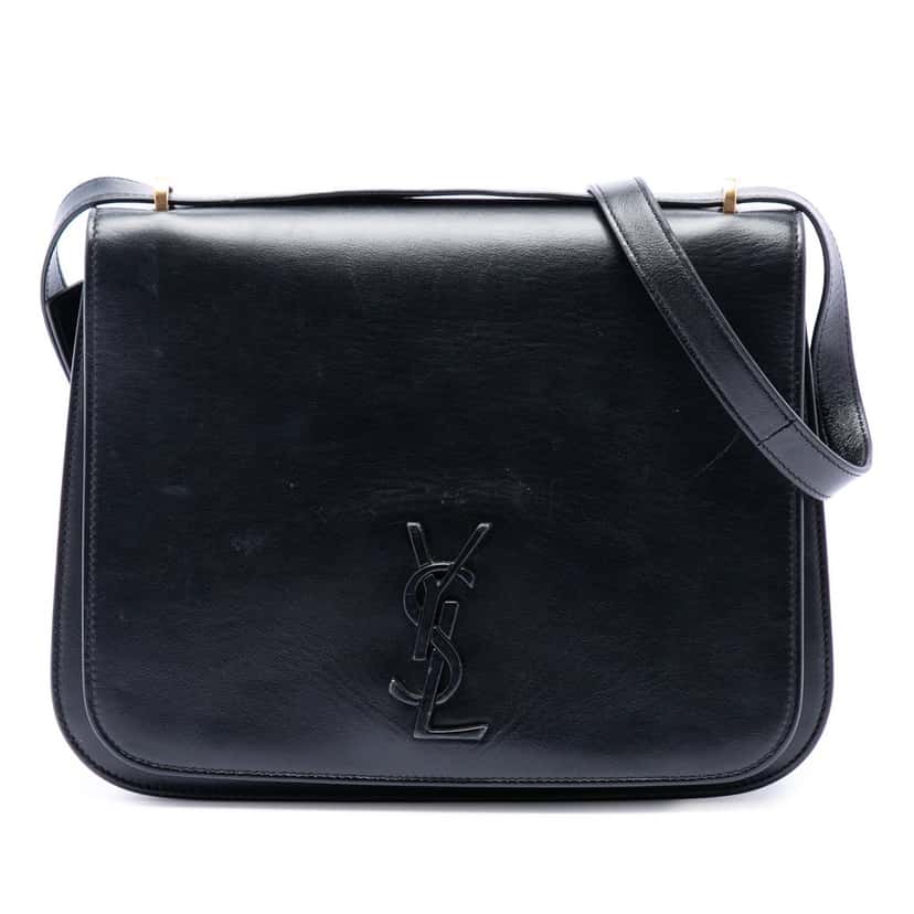 Saint Laurent Medium Smooth Calfskin Spontini Crossbody Black Leather Very good condition - Front View