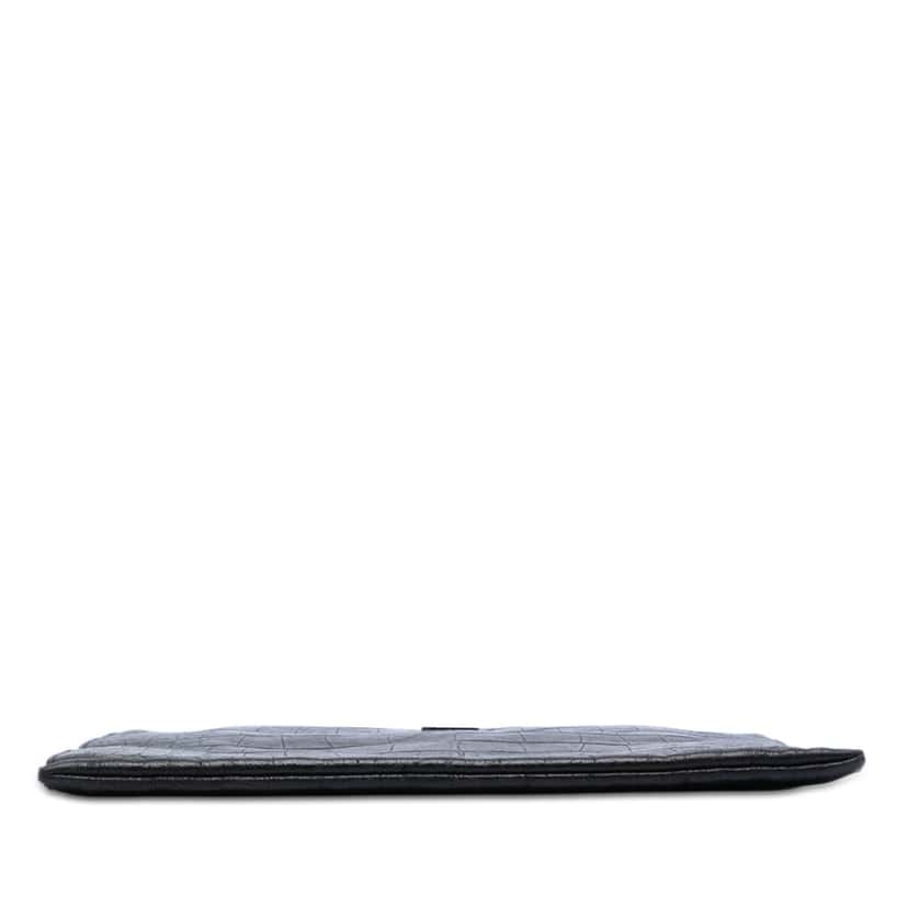 Saint Laurent Croc Embossed Leather Monogram Document Holder Black Leather Very good condition - Inside View
