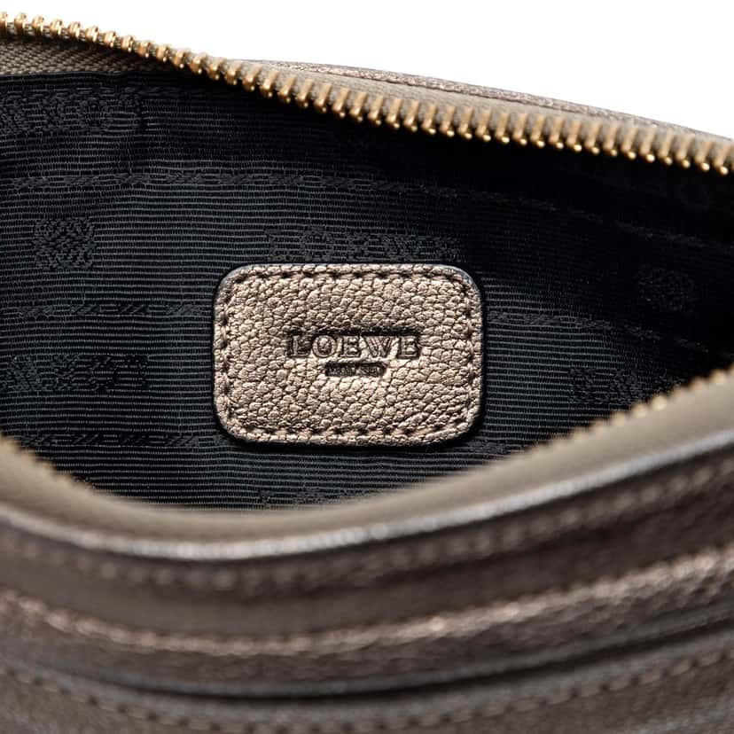 LOEWE Metallic Leather Anagram Crossbody Gold Leather Very good condition - Box View