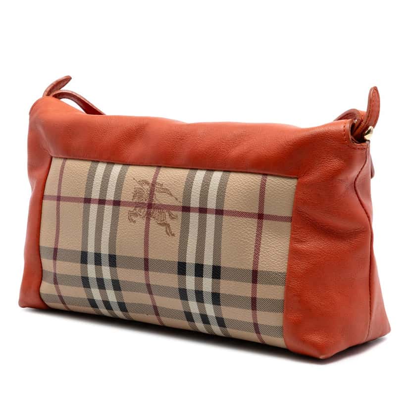 Burberry Haymarket Check Coated Canvas Leah Crossbody Beige Very good condition - Back View