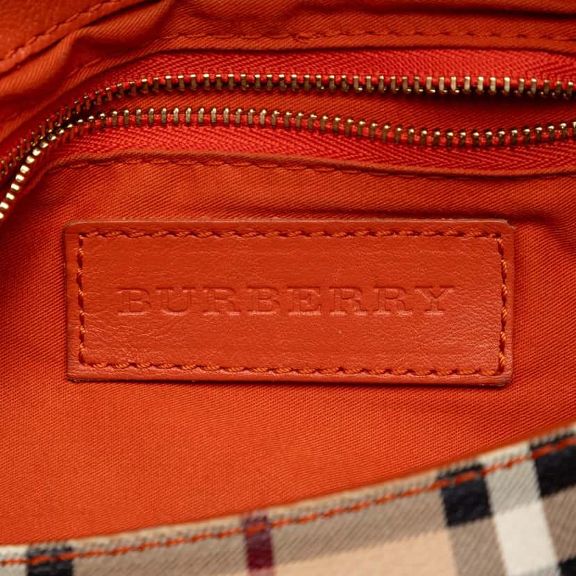 Burberry Haymarket Check Coated Canvas Leah Crossbody Beige Very good condition - Box View