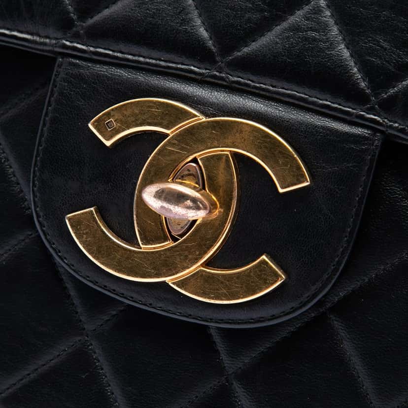 Chanel Jumbo XL Classic Lambskin Single Flap Black Leather Very good condition - Box View