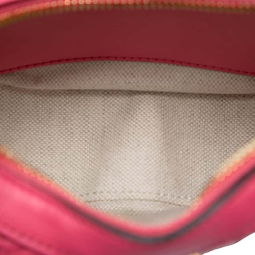 Gucci Mini GG Marmont Matelasse Calfskin Satchel Pink Leather Very good condition - Model View