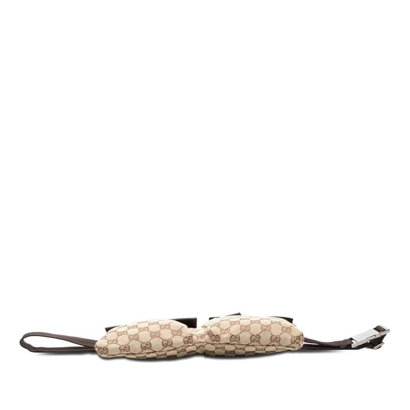 Gucci GG Canvas Double Pocket Belt Bag Beige Very good condition - Inside View