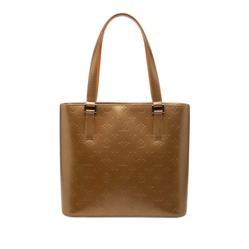 Louis Vuitton Monogram Mat Stockton Gold Leather Very good condition - Front View