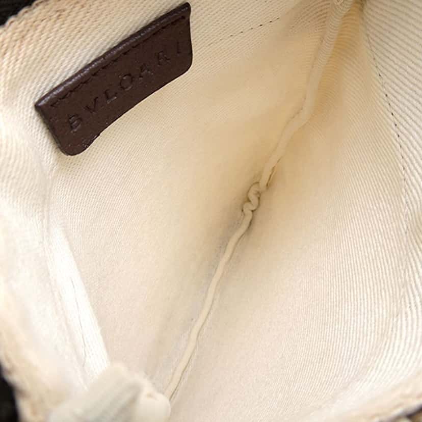 Bvlgari Logomania Canvas Crossbody Beige Very good condition - Box View