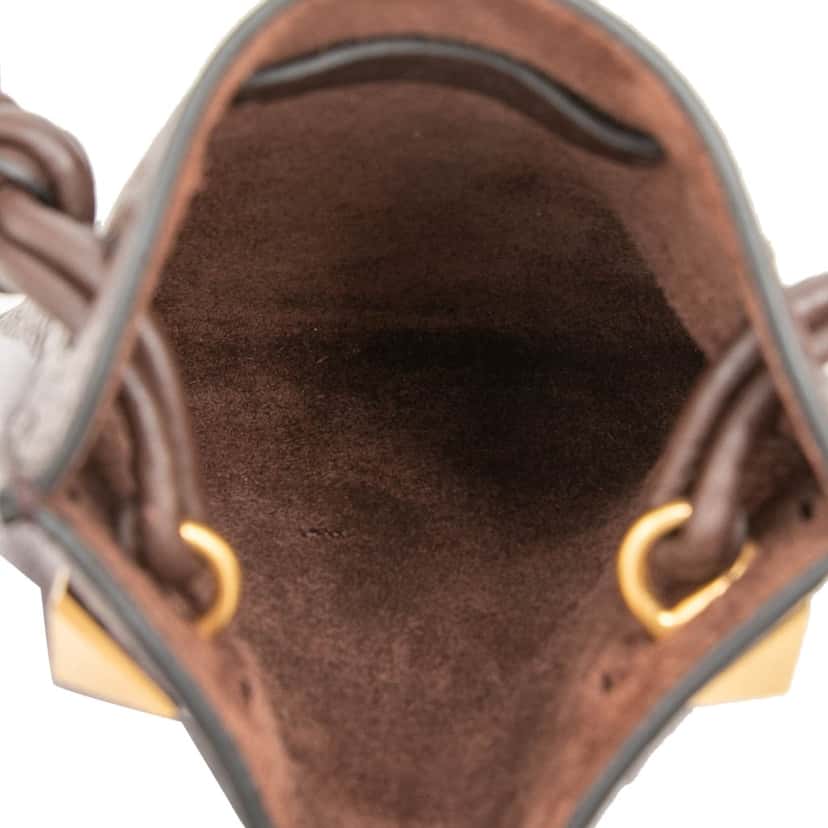 Valentino Mini Grained Calfskin Rockstud Identity Crossbody Brown Leather Very good condition - Model View
