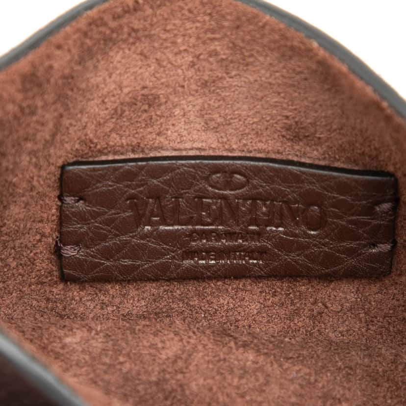 Valentino Mini Grained Calfskin Rockstud Identity Crossbody Brown Leather Very good condition - Box View