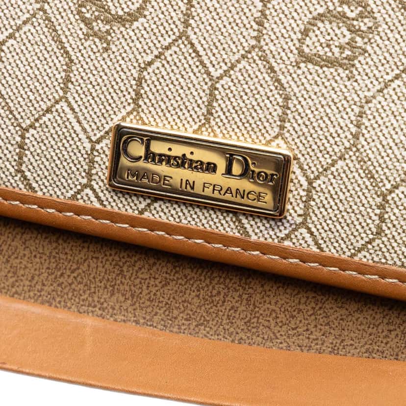 Dior Honeycomb Coated Canvas Chain Shoulder Bag Beige Very good condition - Box View