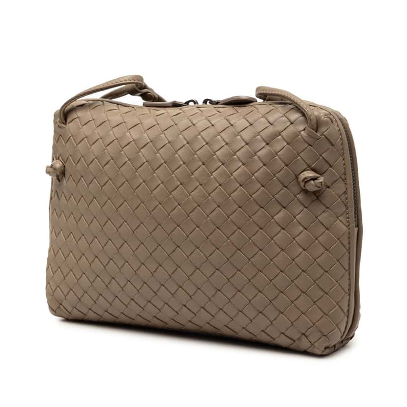 Bottega Veneta Nappa Intrecciato Nodini Crossbody Brown Leather Very good condition - Back View