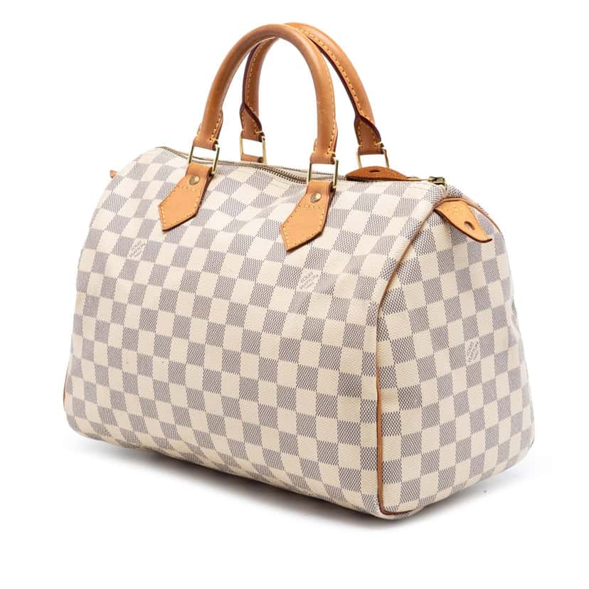 Louis Vuitton Damier Azur Speedy 30 White Very good condition - Back View