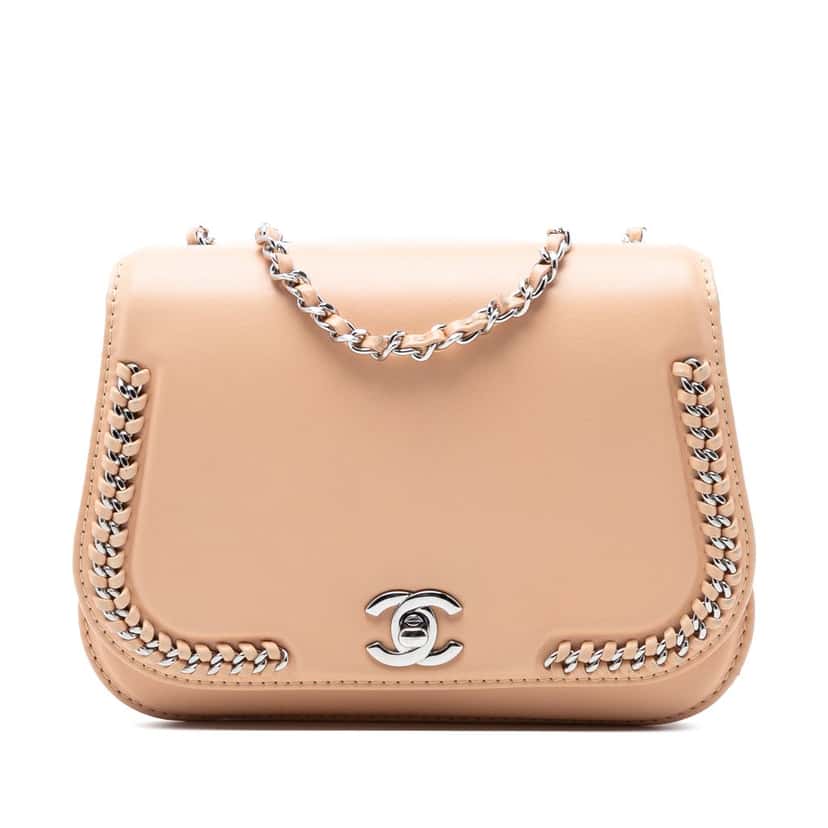 Chanel Small Calfskin Braided Chic Flap Brown Leather Very good condition - Front View