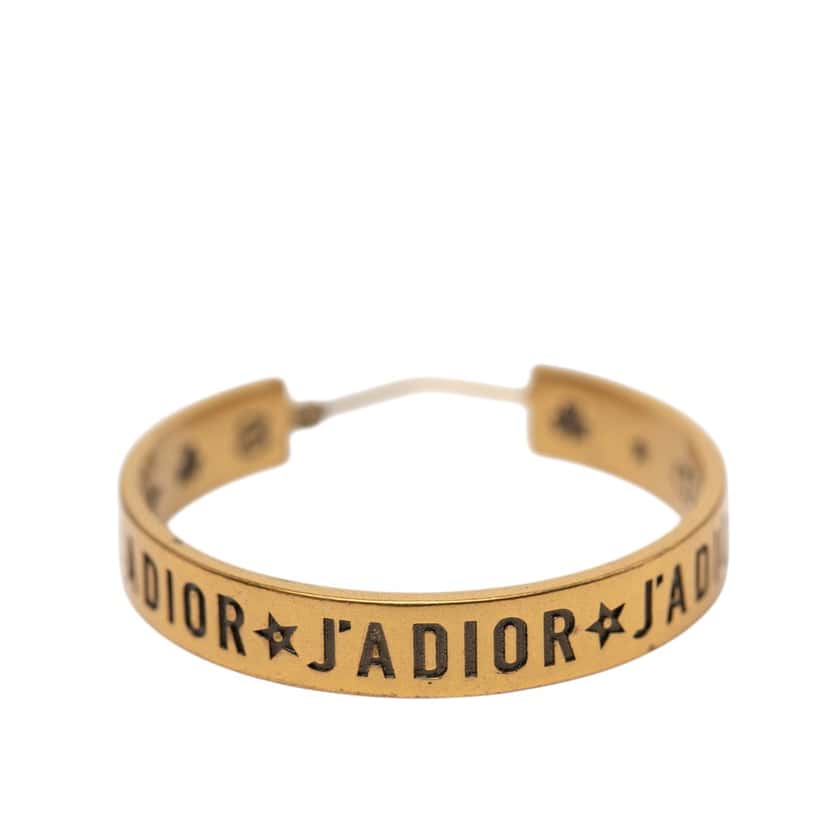 Dior Gold Plated J Adior Star Hoop Earrings Gold Metal Very good condition - Inside View
