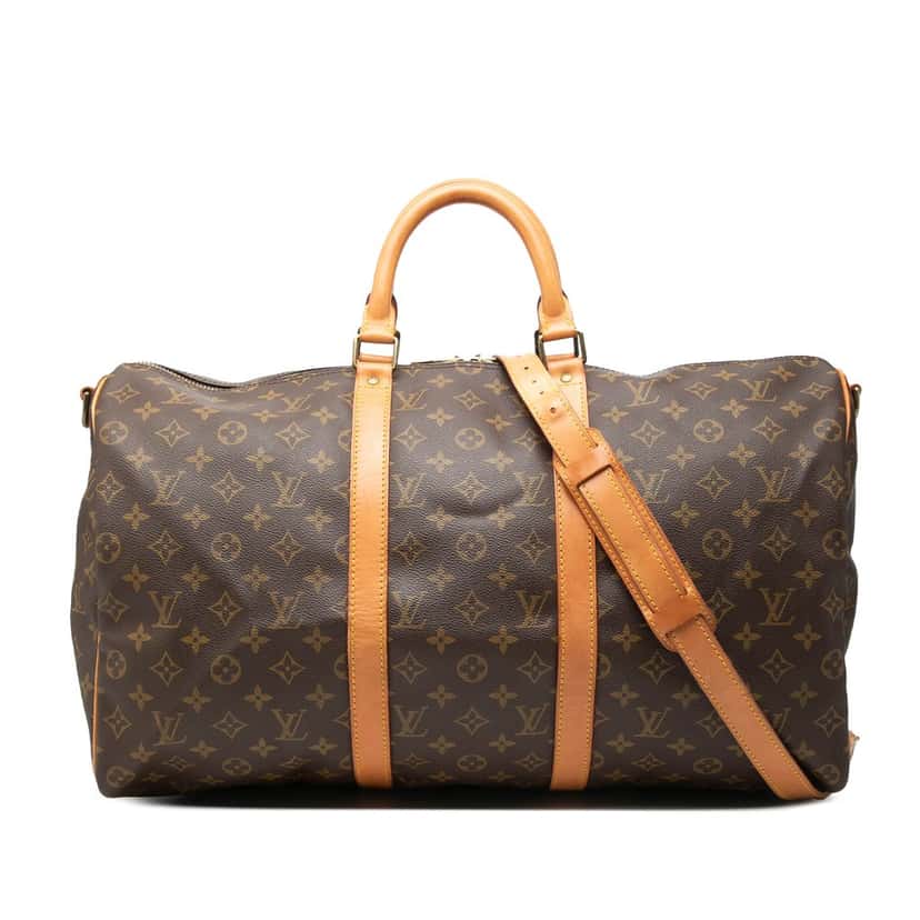 Louis Vuitton Monogram Keepall Bandouliere 50 Brown Never worn, with tag - Front View