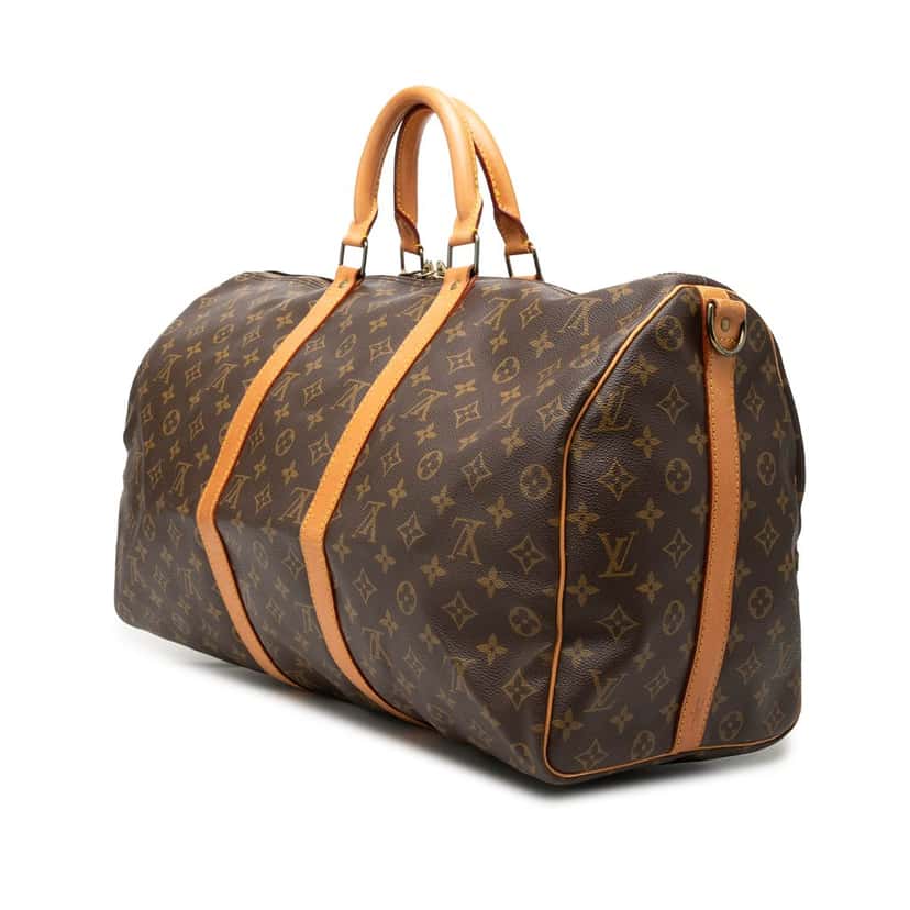 Louis Vuitton Monogram Keepall Bandouliere 50 Brown Never worn, with tag - Back View