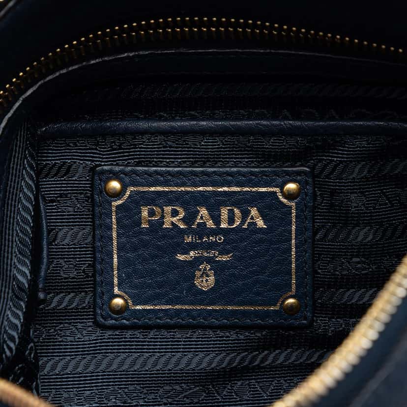 Prada Canvas Canapa Logo Crossbody Blue Very good condition - Box View