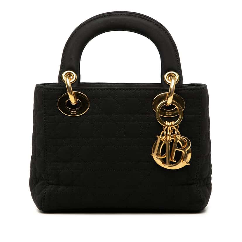 Dior Mini Nylon Cannage Lady Dior Black Very good condition - Front View