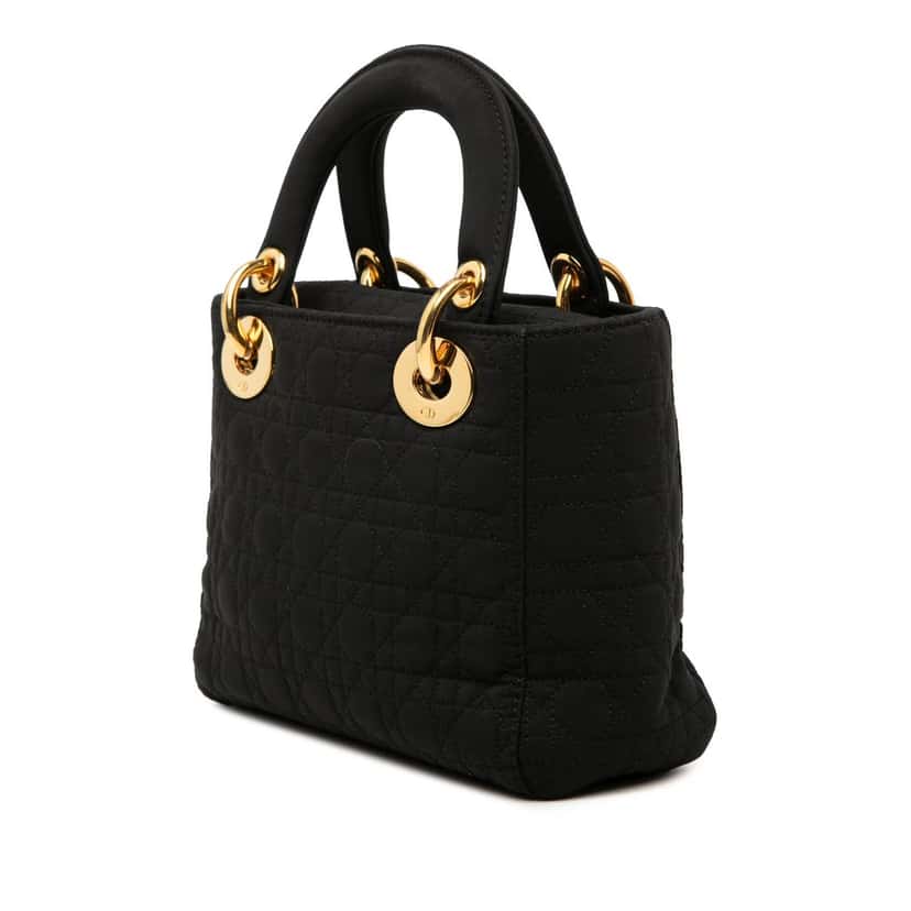 Dior Mini Nylon Cannage Lady Dior Black Very good condition - Back View