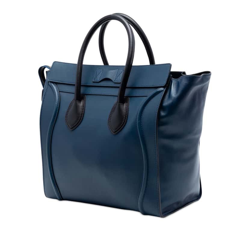 Celine Large Bicolor Leather Phantom Luggage Tote Blue Leather Very good condition - Back View
