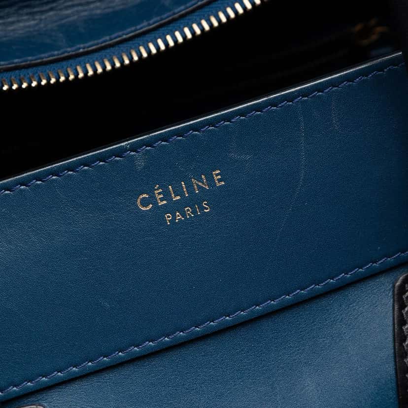 Celine Large Bicolor Leather Phantom Luggage Tote Blue Leather Very good condition - Box View